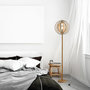 Voir la diapositive 2 : HOMCOM Lampadaire sur Pied Circulaire 40 W Max. Abat-Jour bois naturel clair dim. Ø 38 x 160 cm