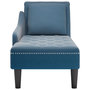 Voir la diapositive 4 : VIDAXL Fauteuil long avec coussin et accoudoir droit bleu velours