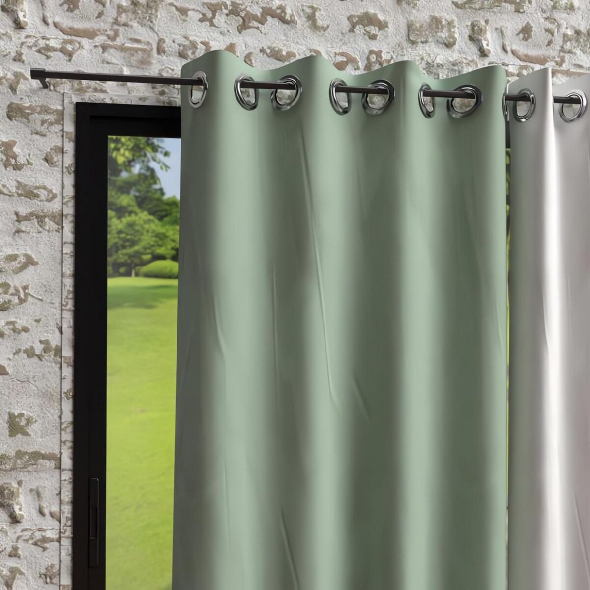 SOLEIL D'OCRE Rideau à oeillets en microfibre lavée BOHEME, par Soleil d'Ocre