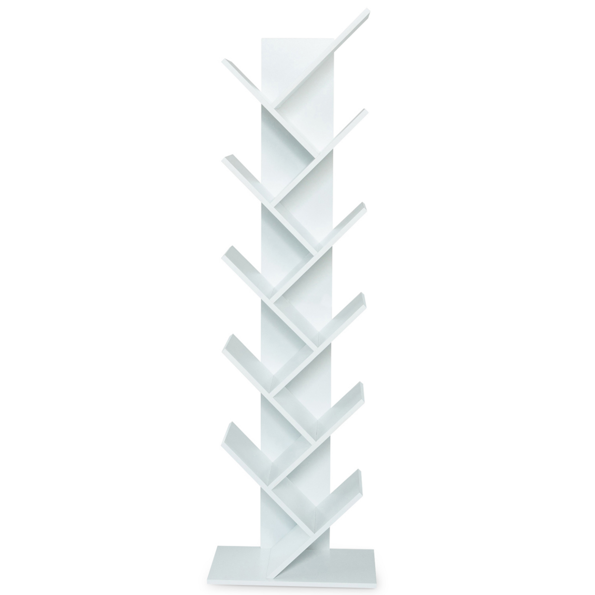 ID MARKET Etagère bibliothèque à livres TEA forme d'arbre 10 niveaux blanche