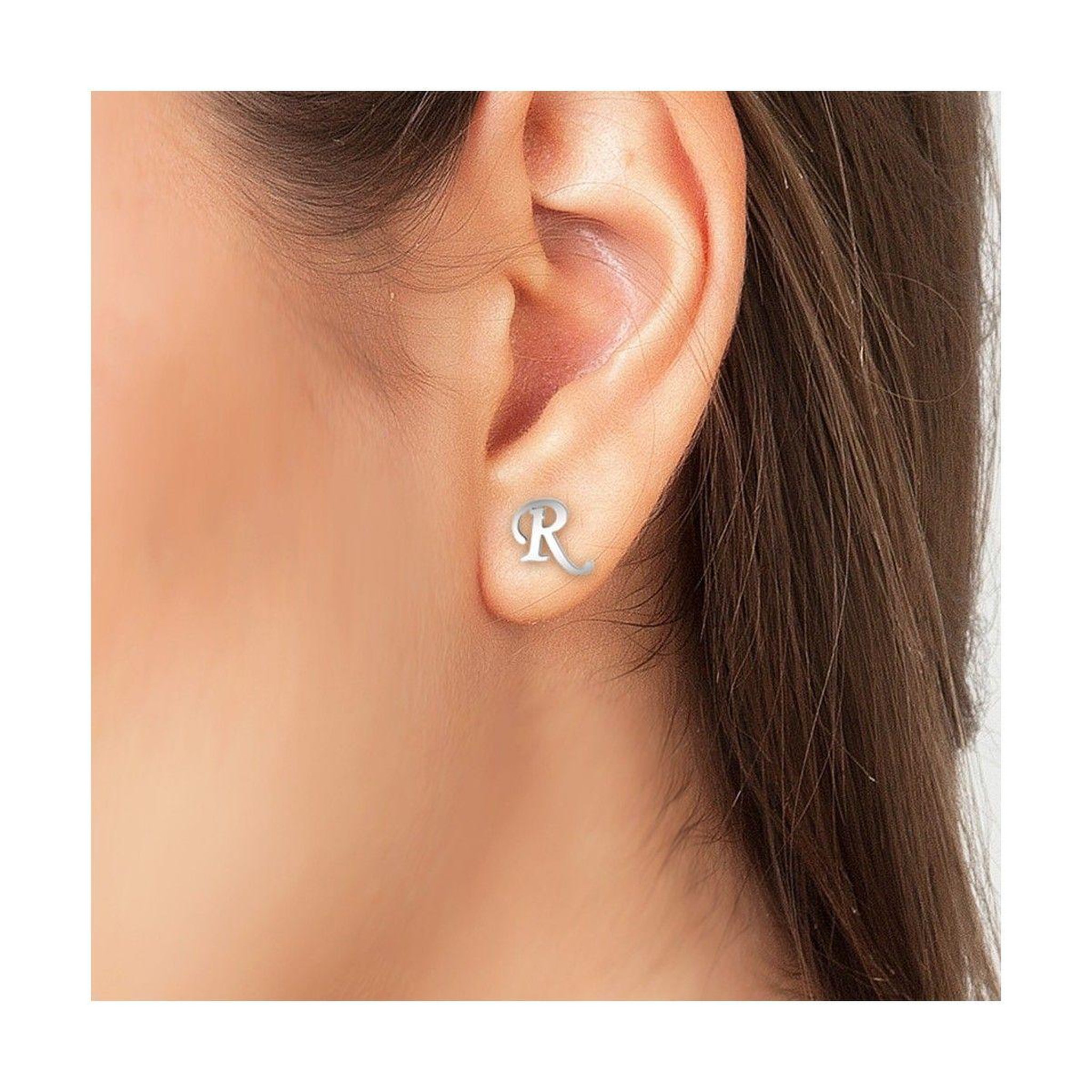 Voir la diapositive 2 : SC BOHEME Boucles d'oreilles lettre R par SC Bohème