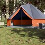 Voir la diapositive 3 : VIDAXL Tente familiale tipi 8 personnes gris et orange impermeable