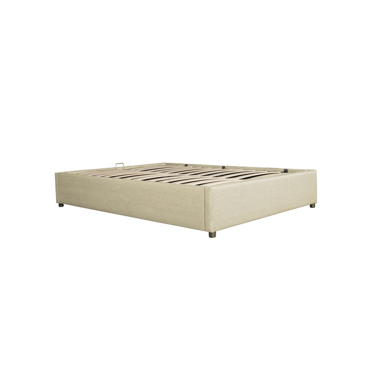 Lit coffre tissu avec sommier relevable 140x190 cm OSCAR