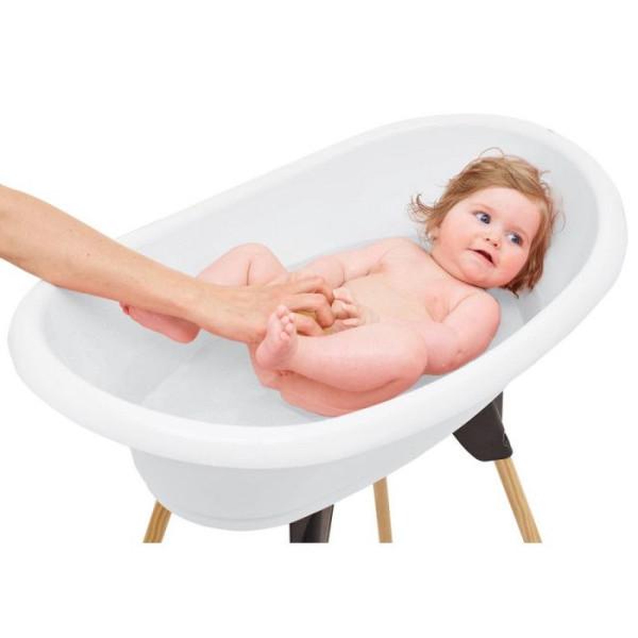 Voir la diapositive 4 : THERMOBABY Kit baignoire VASCO Blanc Muguet : baignoire + pieds + tuyau de vidange - THERMOBABY
