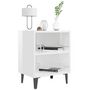 Voir la diapositive 3 : VIDAXL Table de chevet avec pieds en metal blanc brillant 40x30x50 cm