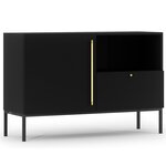 BEST MOBILIER Felicia - buffet bas - noir - 1 porte, 1 tiroir et 1 niche - 120 cm. Coloris disponibles : Noir