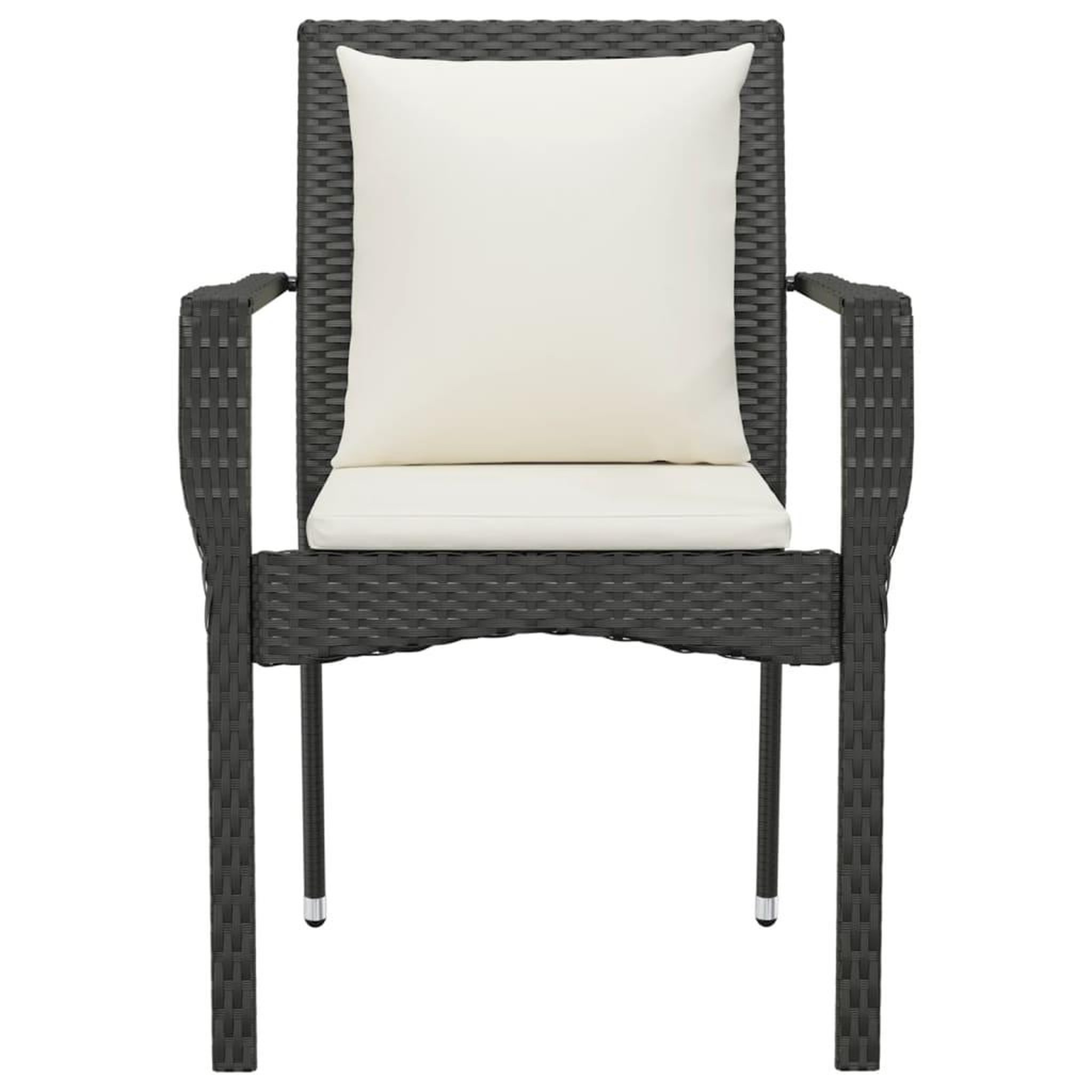 Voir la diapositive 5 : VIDAXL Chaises de jardin lot de 2 avec coussins Resine tressee Noir