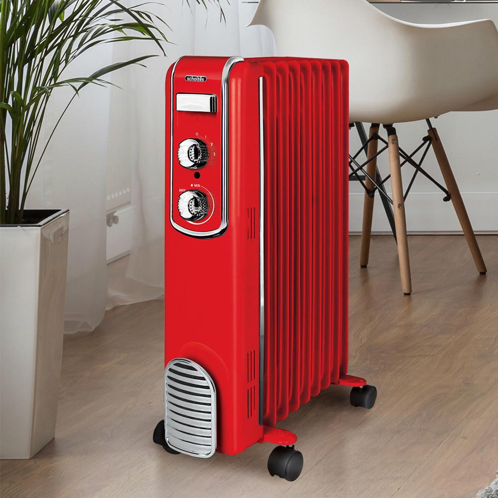 Voir la diapositive 2 : Scholtes Radiateur bain d'huile 2000w rouge - SCHV709R