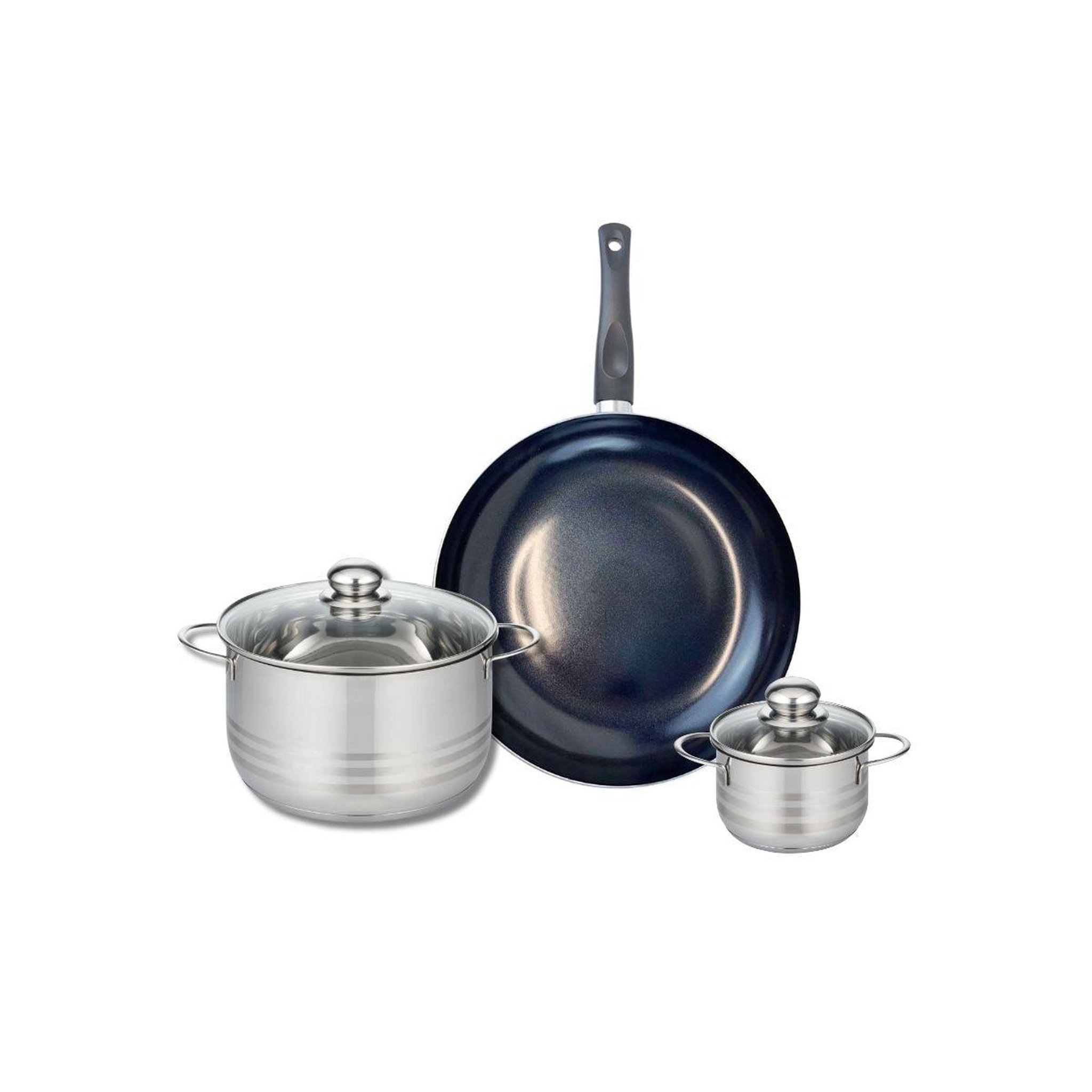 ELO Ensemble de 1 poêle de cuisson 28 cm et 2 faitouts 12 et 20 cm elo prima brillant