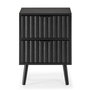 Voir la diapositive 4 : VS VENTA-STOCK Table de chevet Lluvia 2 tiroirs couleur noir