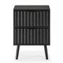 Voir la diapositive 4 : VS VENTA-STOCK Table de chevet Lluvia 2 tiroirs couleur noir