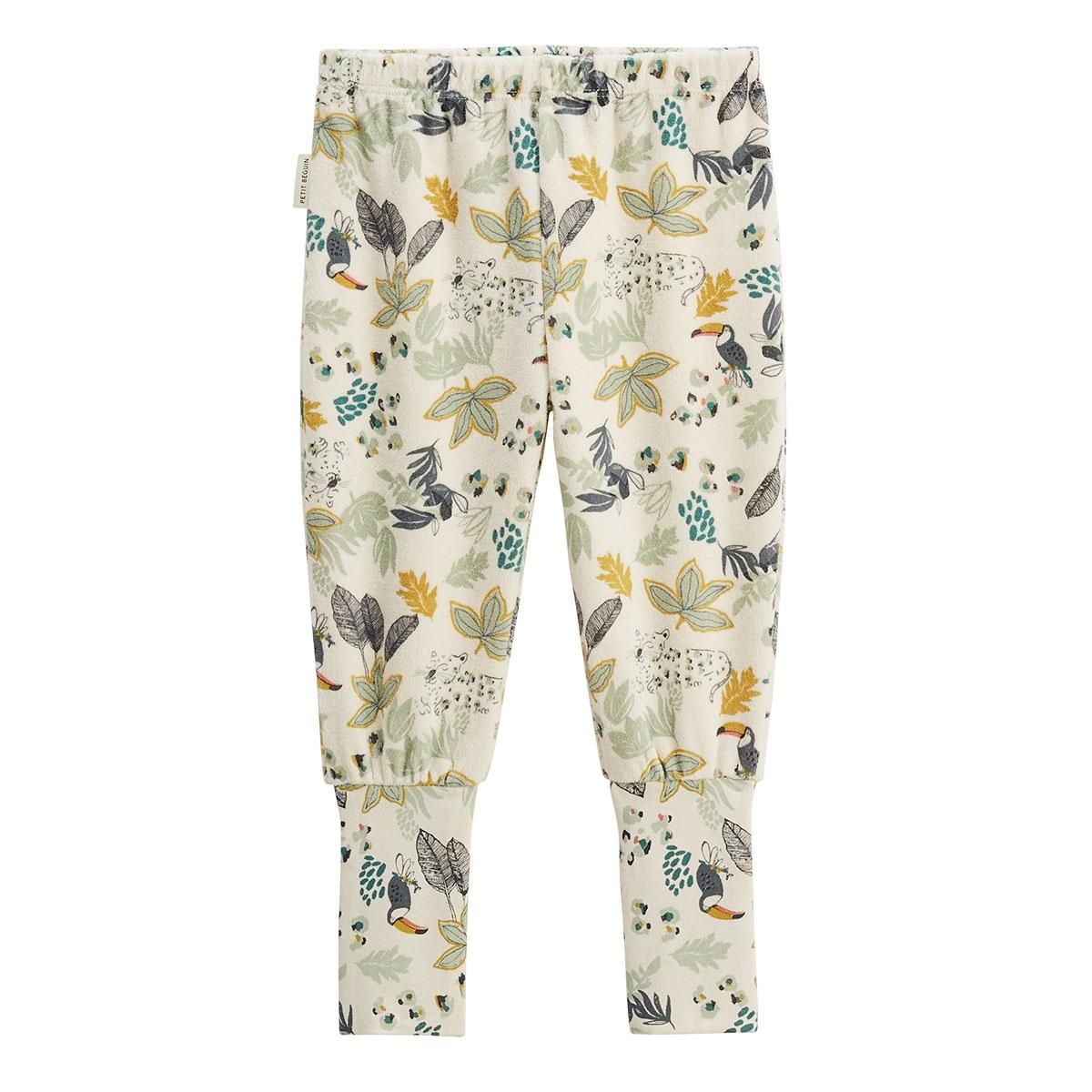 Petit Béguin Pyjama enfant 2 pièces en velours avec pieds retroussables Boavista