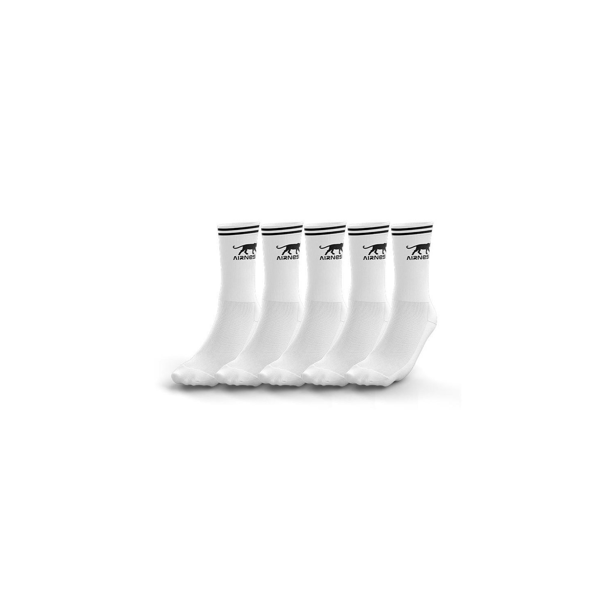 Airness Airness lot de 5 paires de tennis homme logo sur tige et rayures. Coloris disponibles : Blanc
