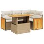Voir la diapositive 2 : VIDAXL Salon de jardin avec coussins 5 pcs beige resine tressee
