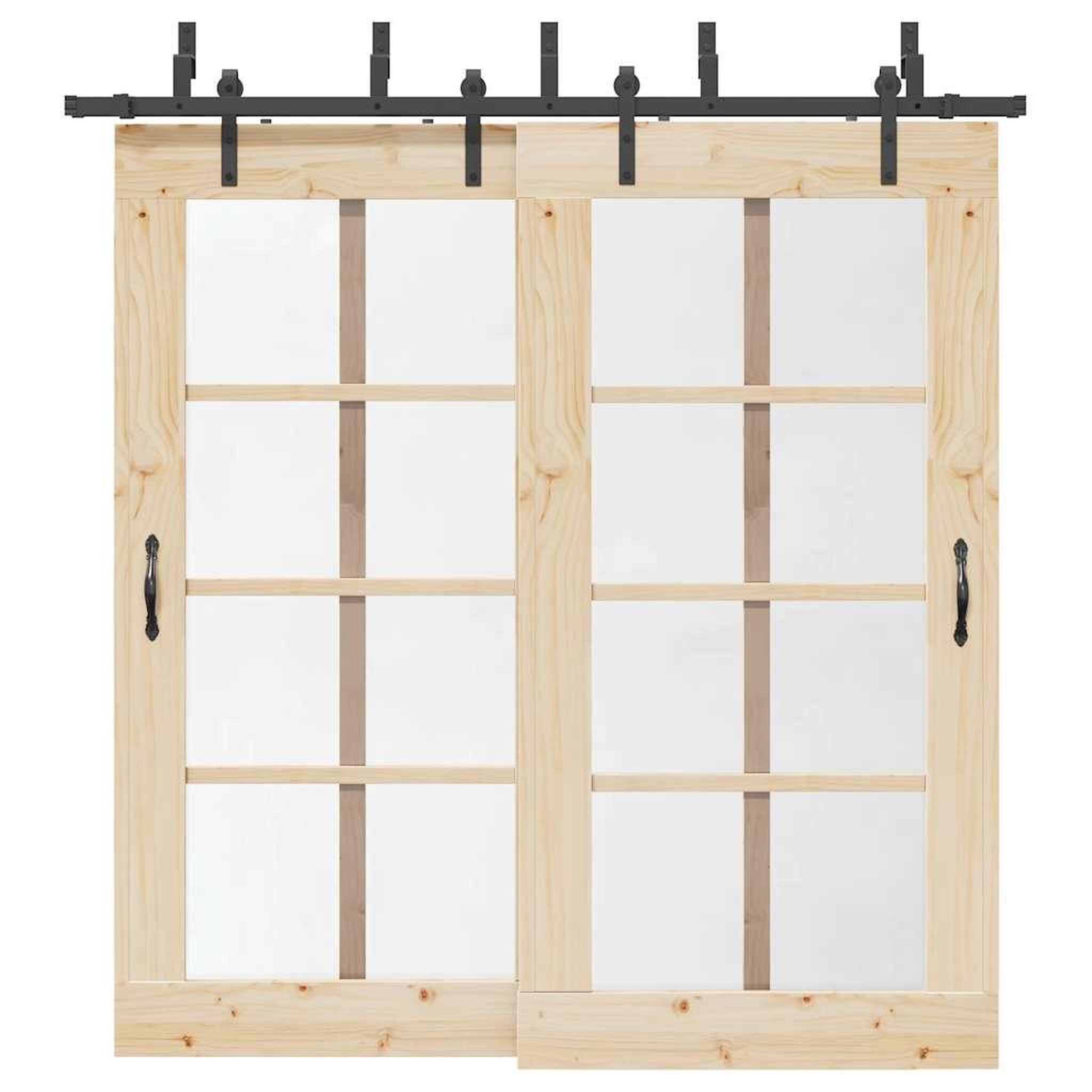 VIDAXL Kit de quincaillerie de porte coulissante 213,5 cm acier noir