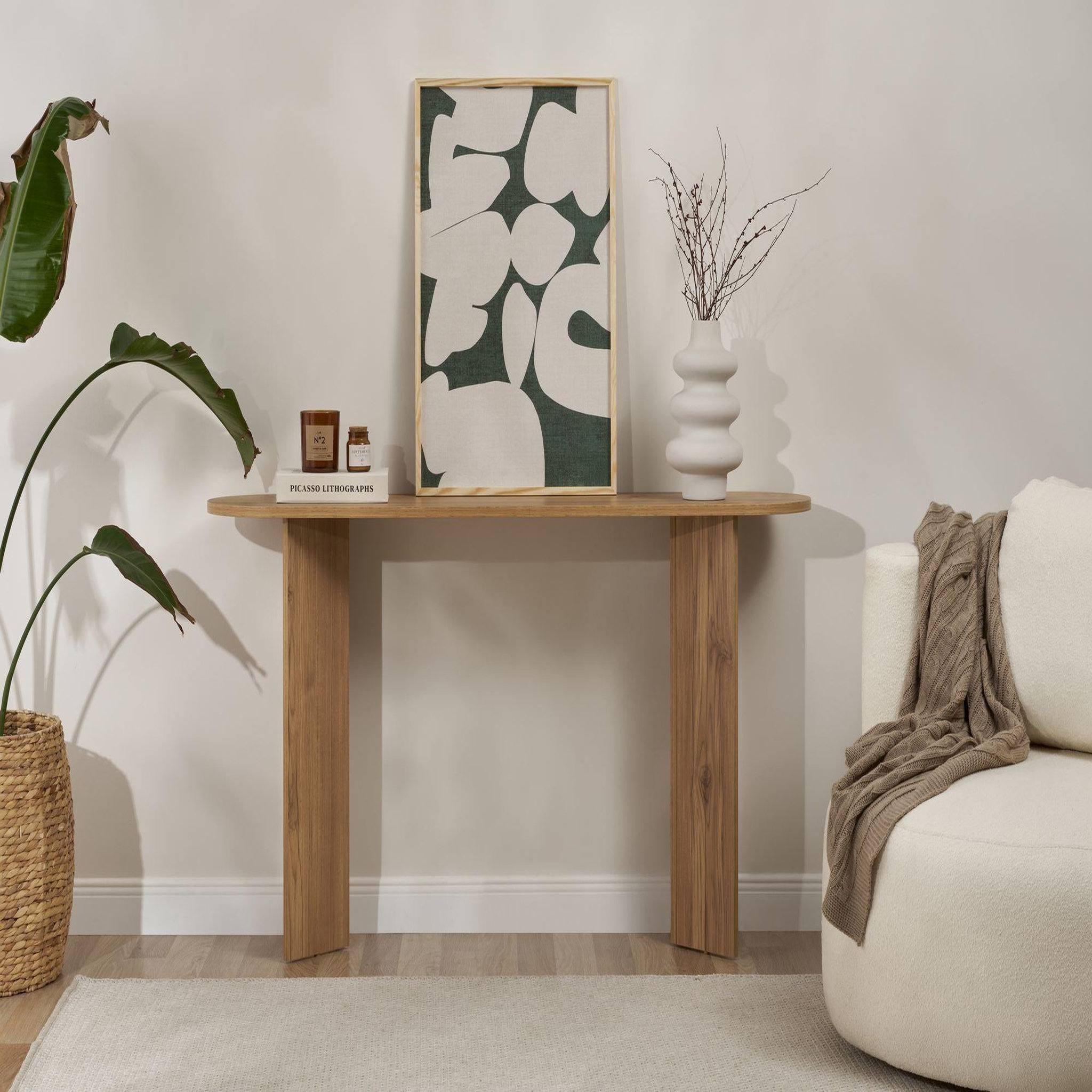 Voir la diapositive 2 : Habitat et Jardin Console en bois  sira  - 150 x 35 x 75 cm - chêne