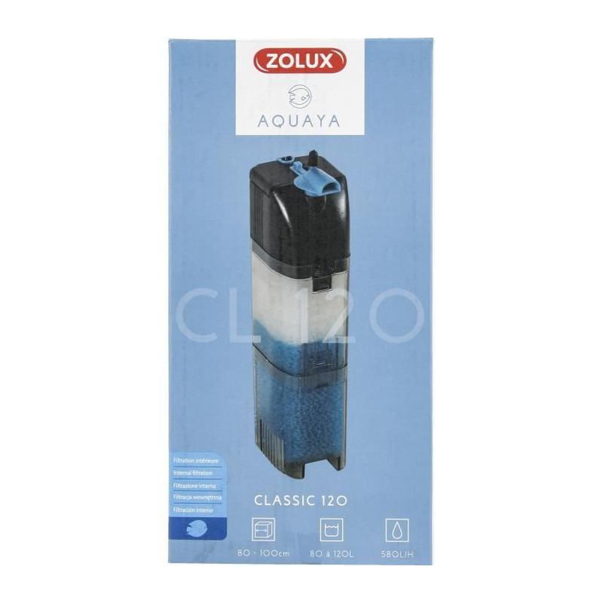 Voir la diapositive 2 : Zolux Filtre intérieur - Zolux - Classic - Pour aquarium de 80 a 120 L - Débit de 580 L/h - 6W