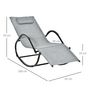 Voir la diapositive 3 : OUTSUNNY Chaise longue à bascule rocking chair design contemporain dim. 160L x 61l x 79H cm métal textilène gris