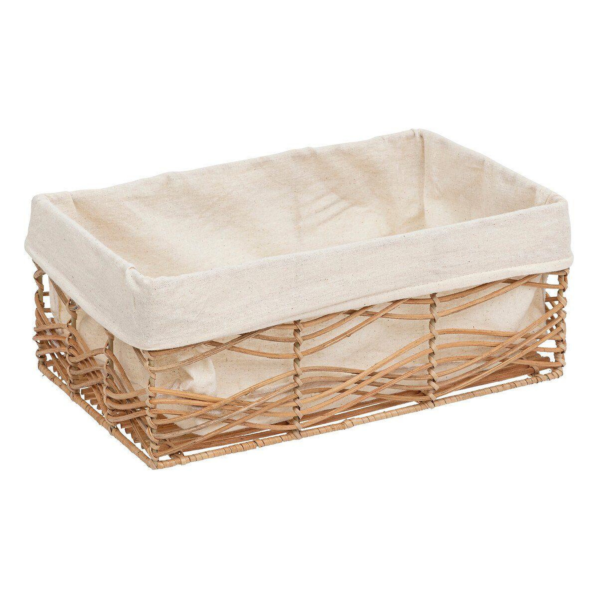 Voir la diapositive 5 : ATMOSPHERA Lot de 4 cagettes en rotin  rosy  48cm naturel