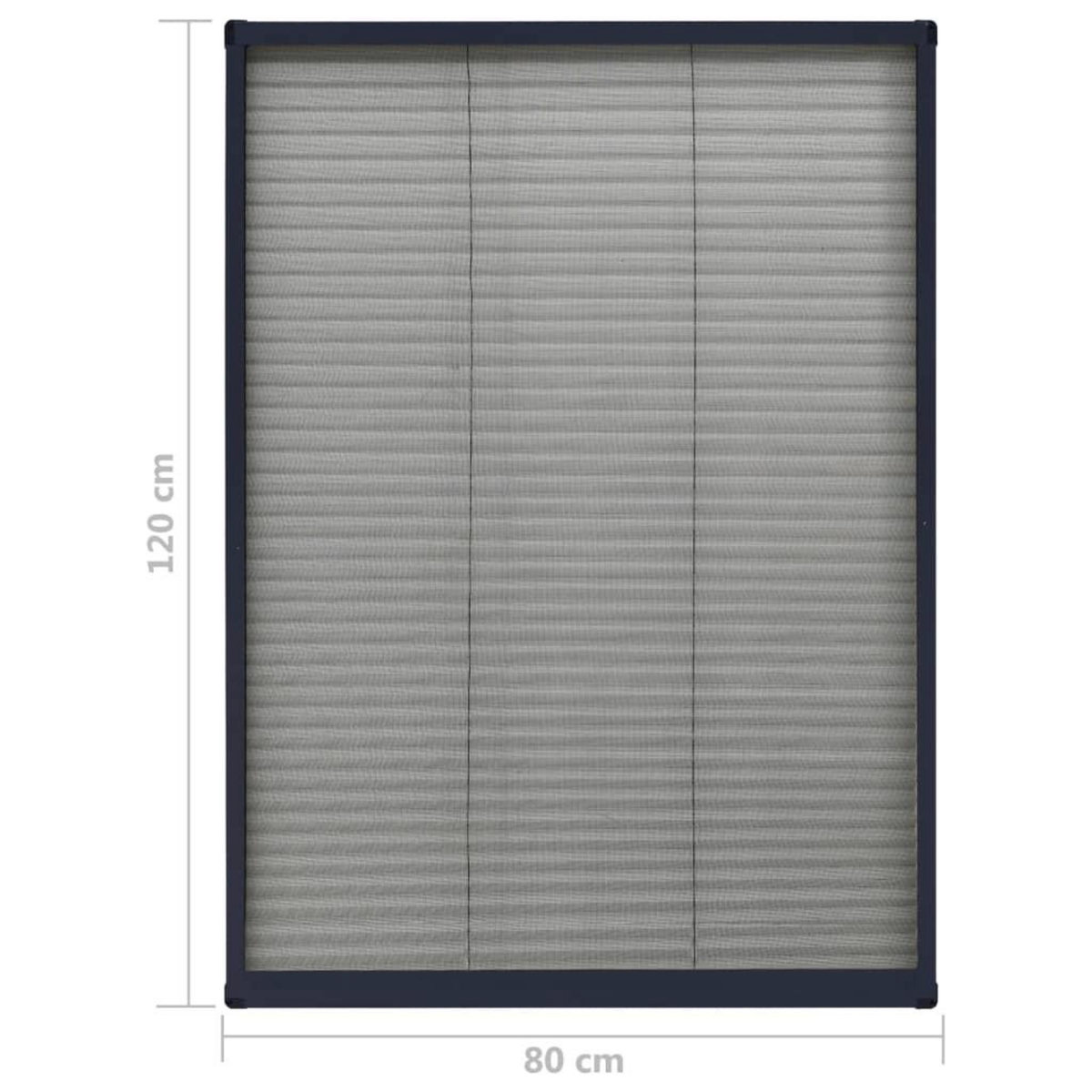 VIDAXL Moustiquaire plissee pour fenetre Aluminium Anthracite 80x120cm