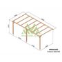 Voir la diapositive 2 : JARDIDECO Pergola adossée en bois massif Orléans 600 x 300 cm - Maderland