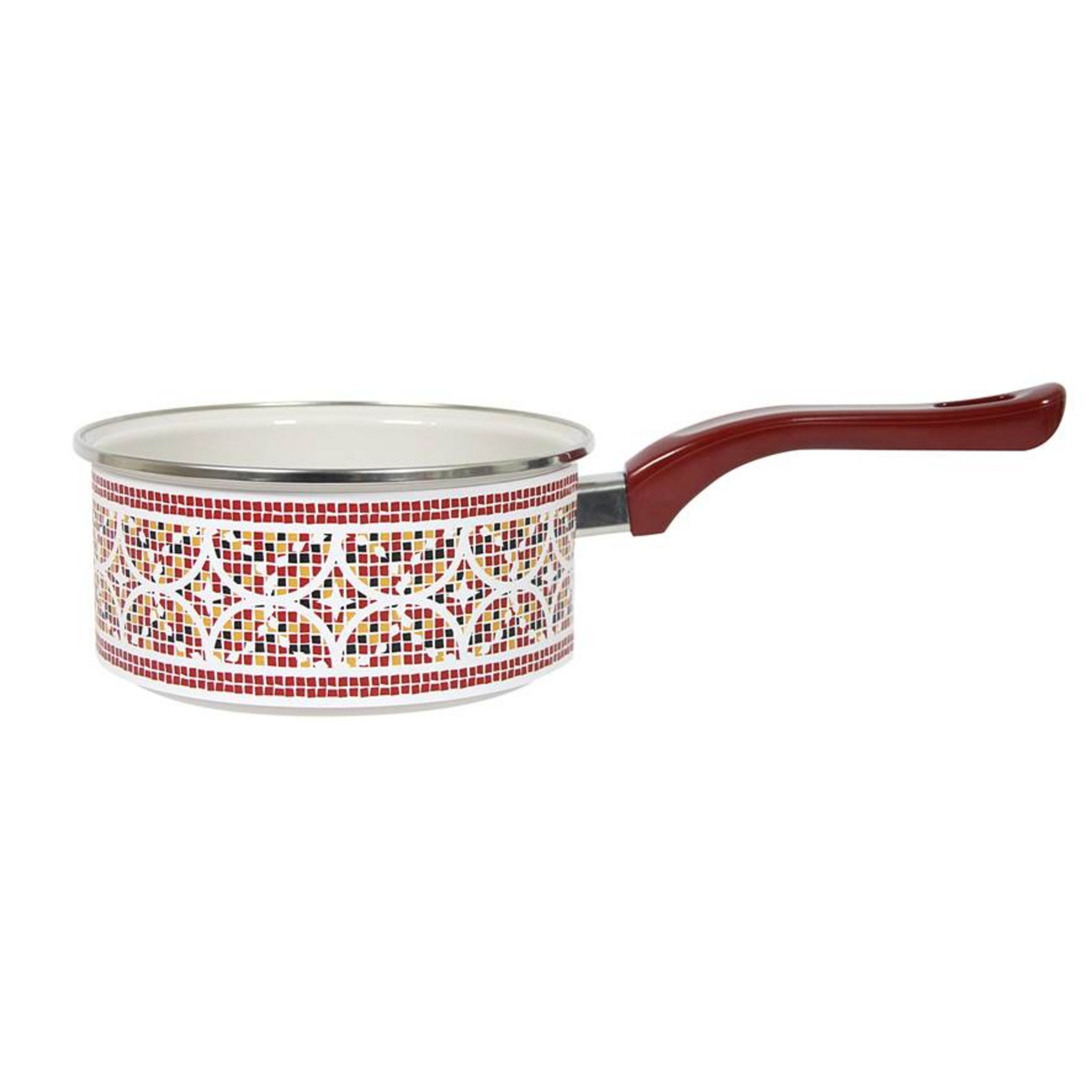 Casserole Gallina 14cm En Acier émaillé - Décor Traditionnel, Compatible Induction
