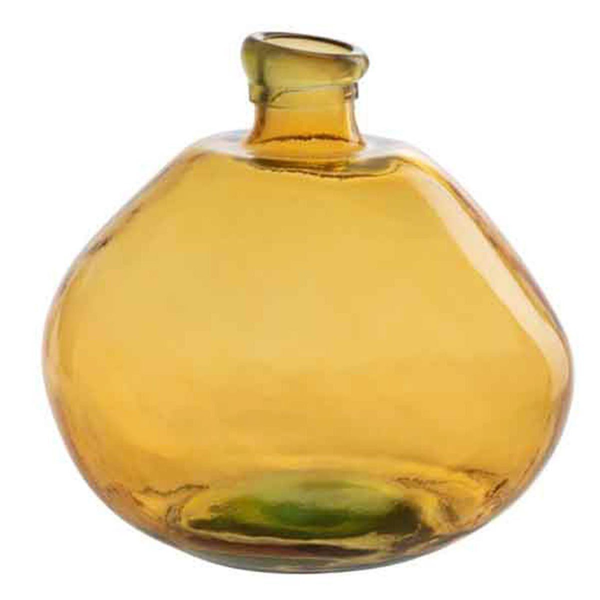 Voir la diapositive 1 : J-LINE Vase Rond Design en Verre  Laura  35cm Ocre