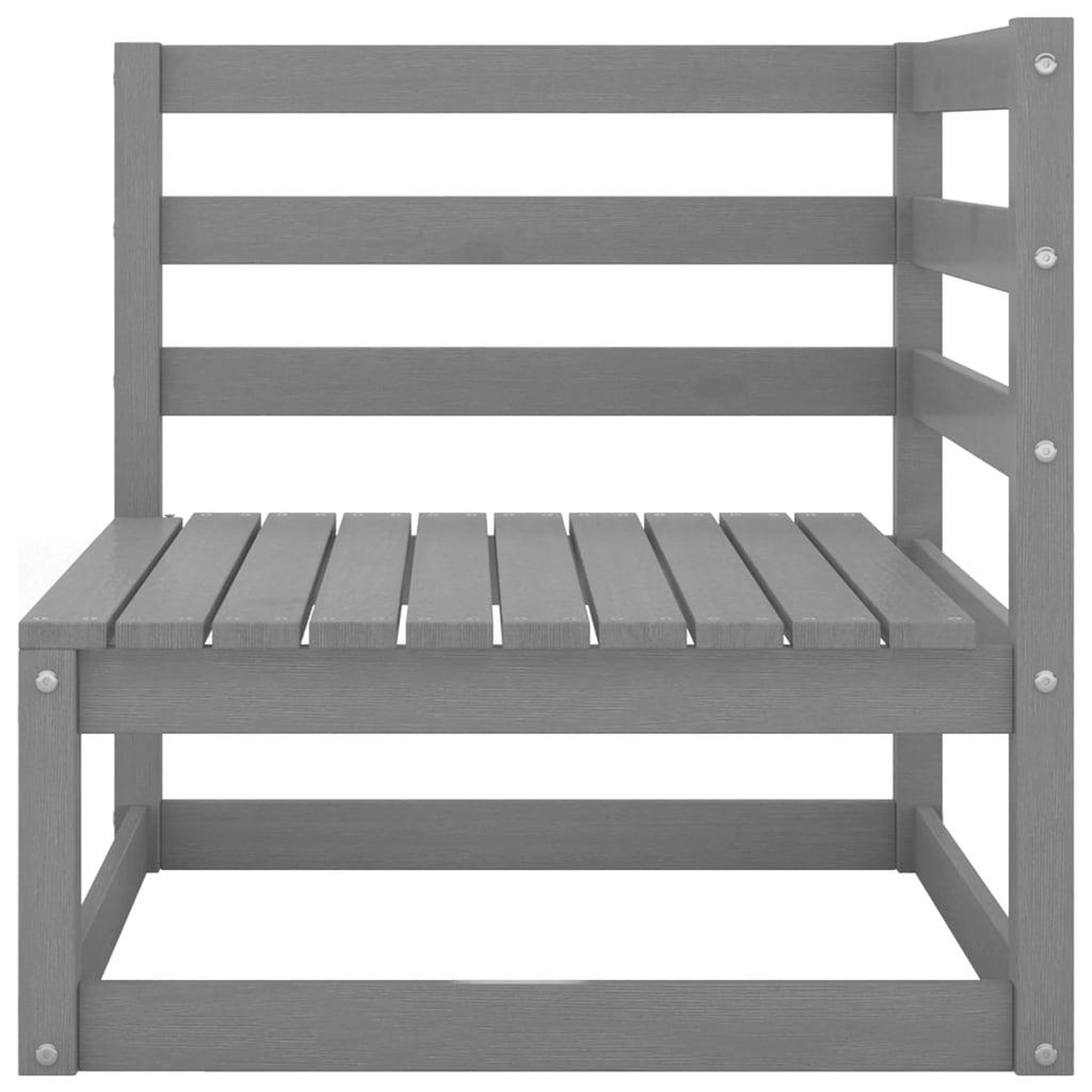Voir la diapositive 5 : VIDAXL Salon de jardin 9 pcs gris bois de pin massif