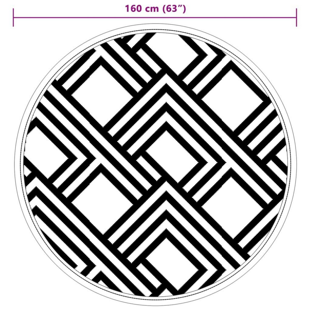 VIDAXL Tapis d'exterieur ARAKIL gris Ø160 cm PP