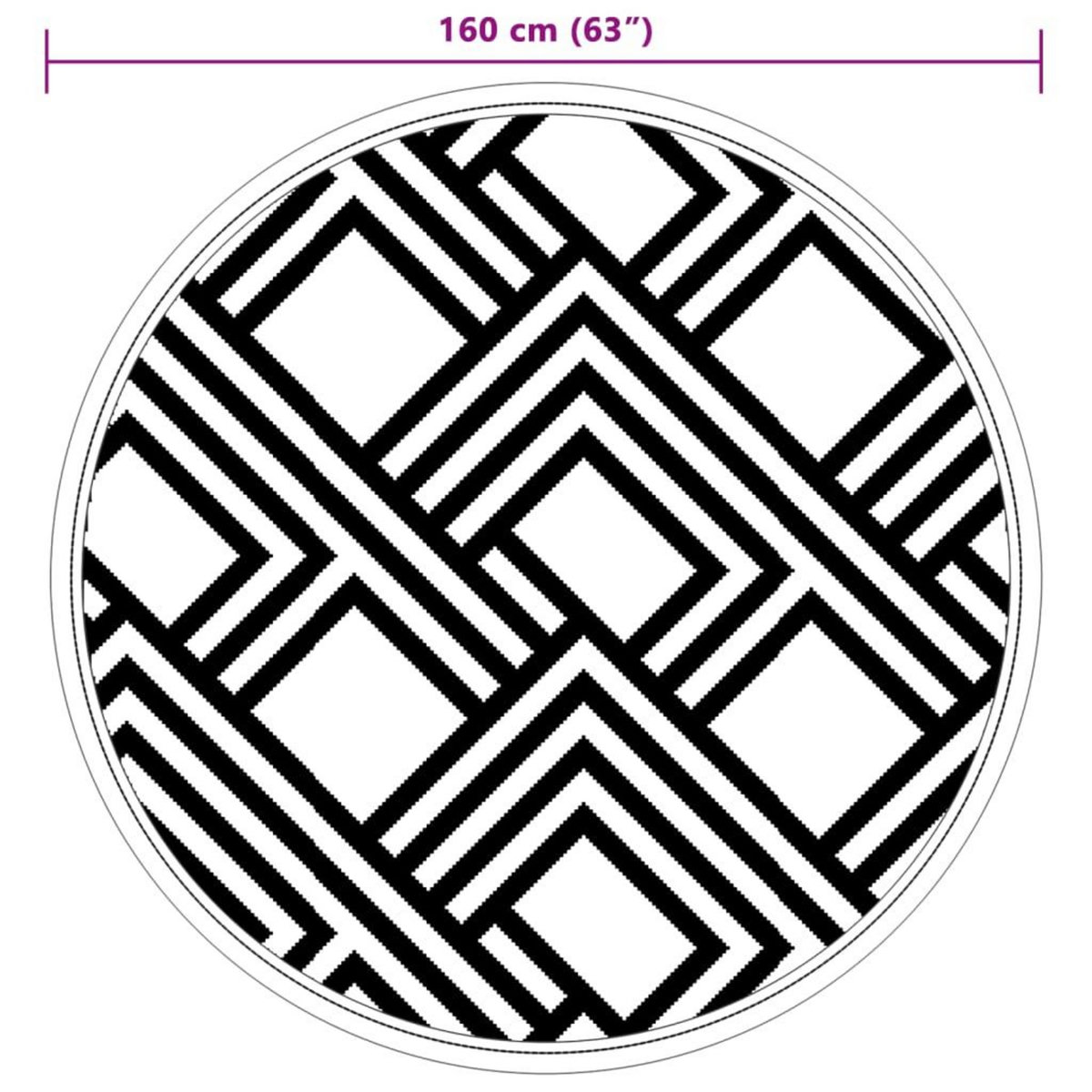 VIDAXL Tapis d'exterieur ARAKIL gris Ø160 cm PP