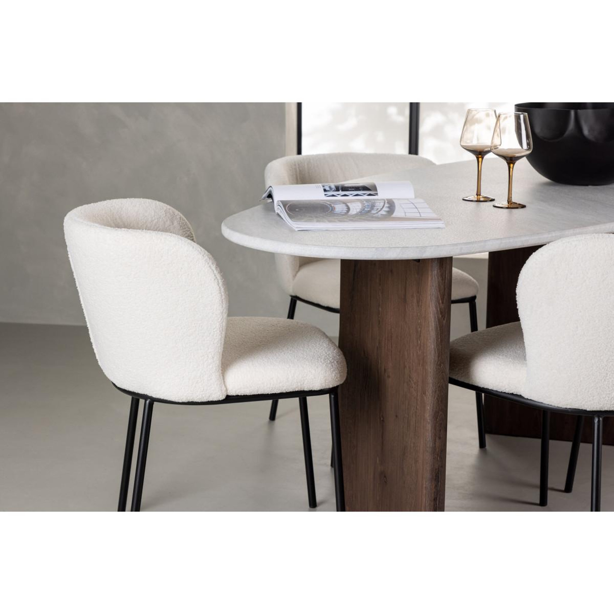 Voir la diapositive 6 : Paris Prix Ensemble table à manger & 4 chaises  gronvik & edina  180cm gris clair & blanc