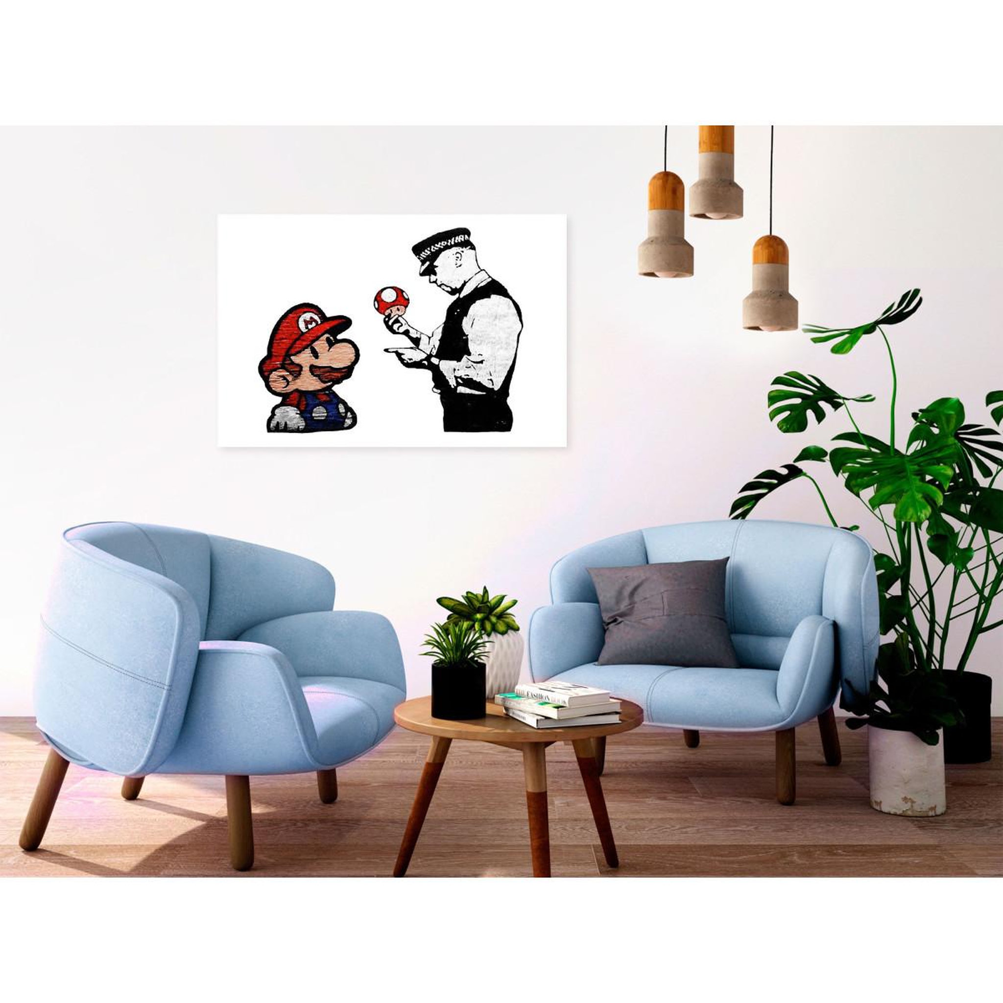 Voir la diapositive 2 : Paris Prix Tableau Imprimé  Banksy - Mushroom Picker Wide