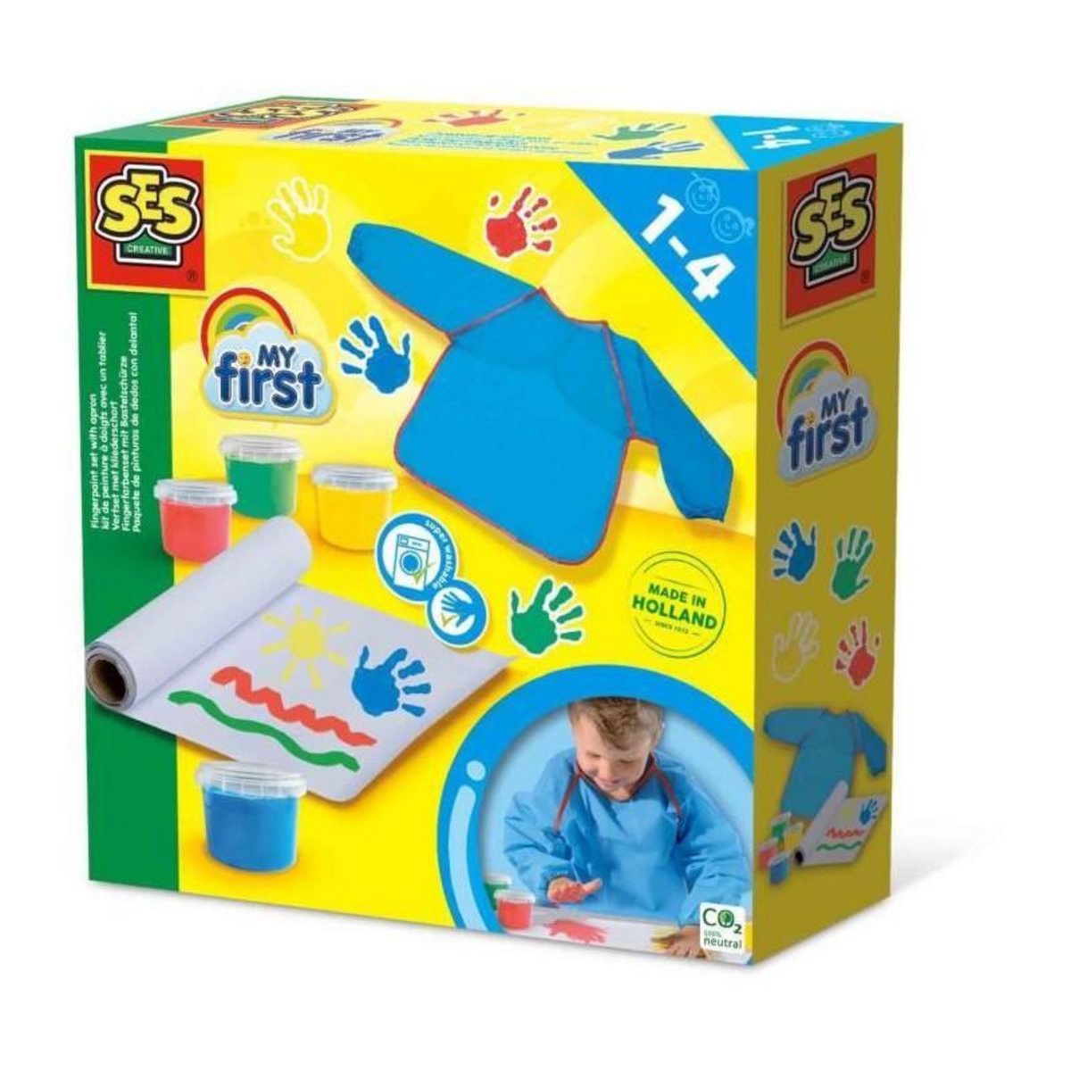 SES Creative My first - Mon premier kit de peinture au doigt avec un tablier - SES CREATIVE