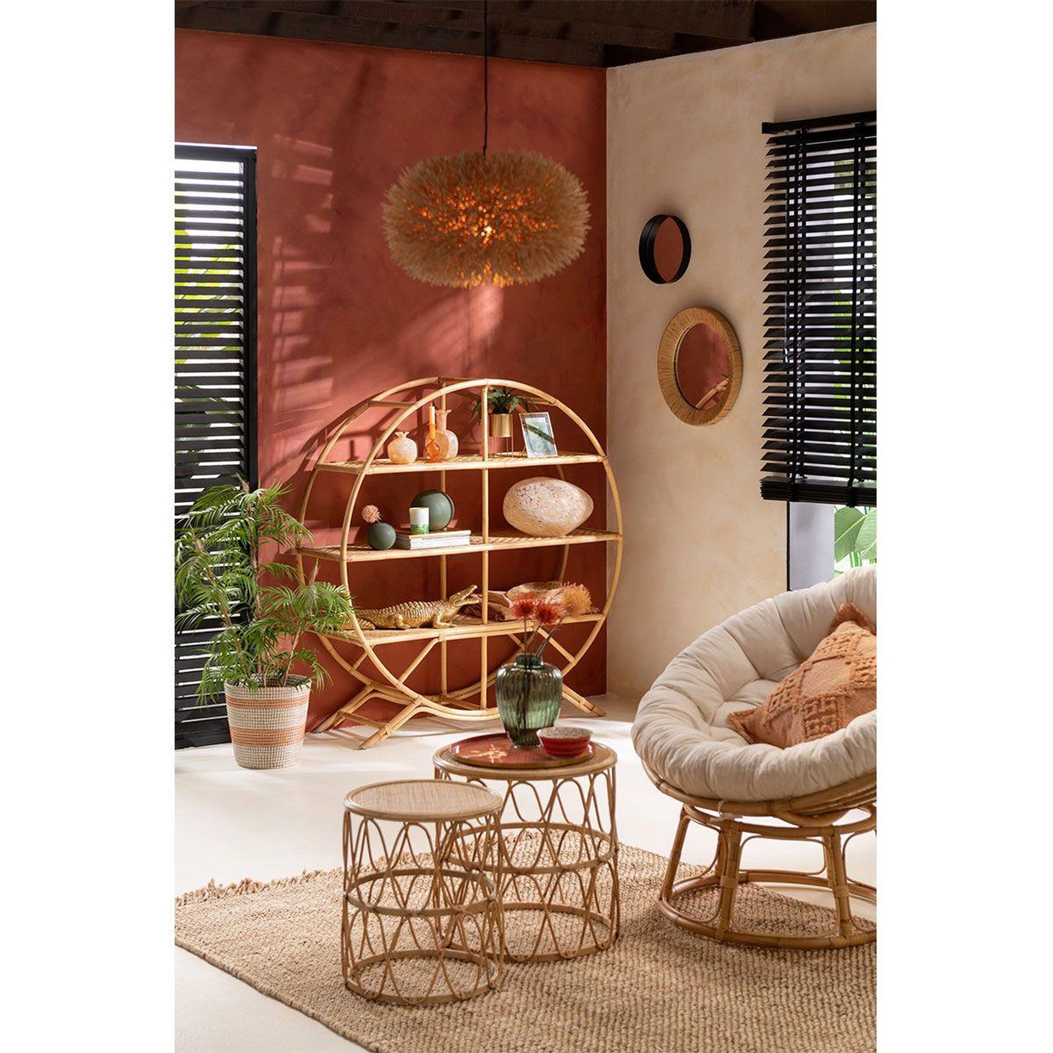 Voir la diapositive 4 : J-LINE Tapis déco en tissu  havana  162x243cm naturel
