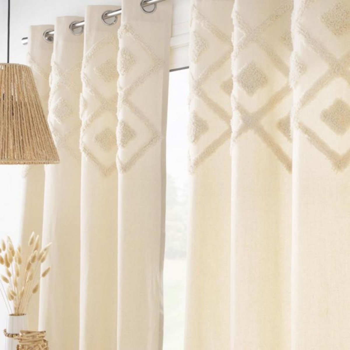 Paris Prix Rideau à Œillets Tufté  Inca  140x240cm Beige