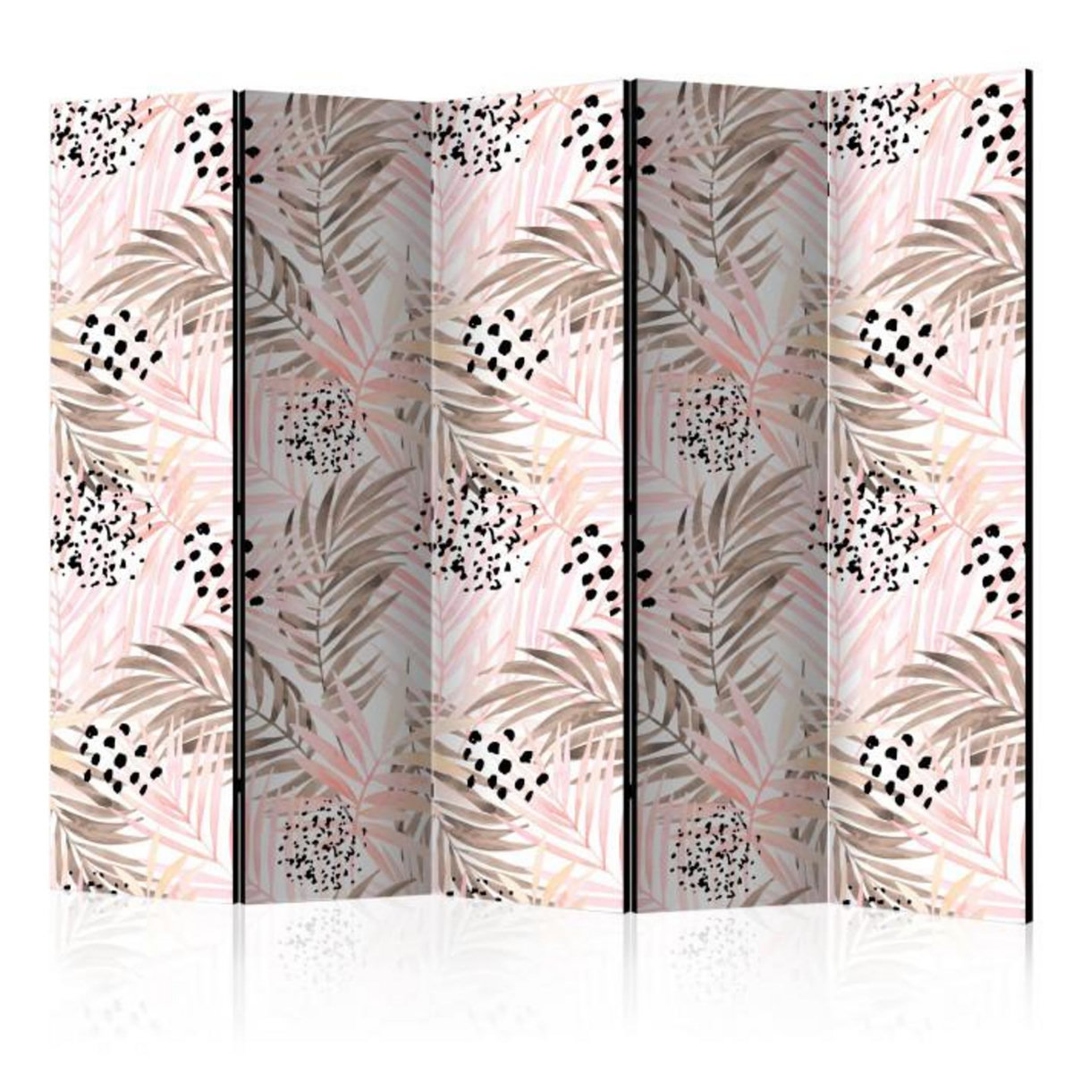 Paris Prix Paravent 5 Volets  Pink Palm Leaves  172x225cm