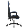 Voir la diapositive 4 : VIDAXL Chaise de jeu pivotante et repose-pied Noir et bleu Similicuir