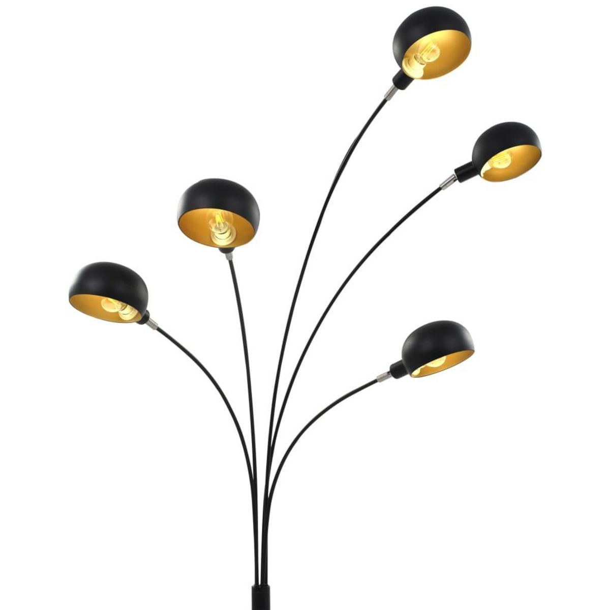VIDAXL Lampadaire 200 cm 5 x E14 Noir et dore