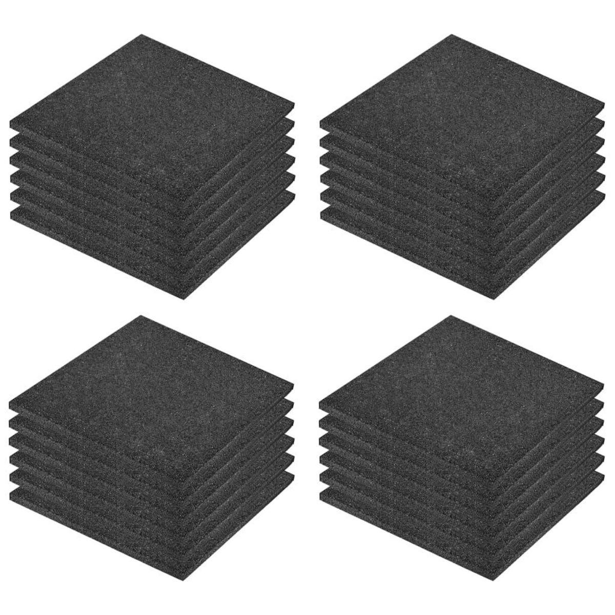 VIDAXL Carreaux de protection antichoc 24pcs Caoutchouc 50x50x3cm Noir