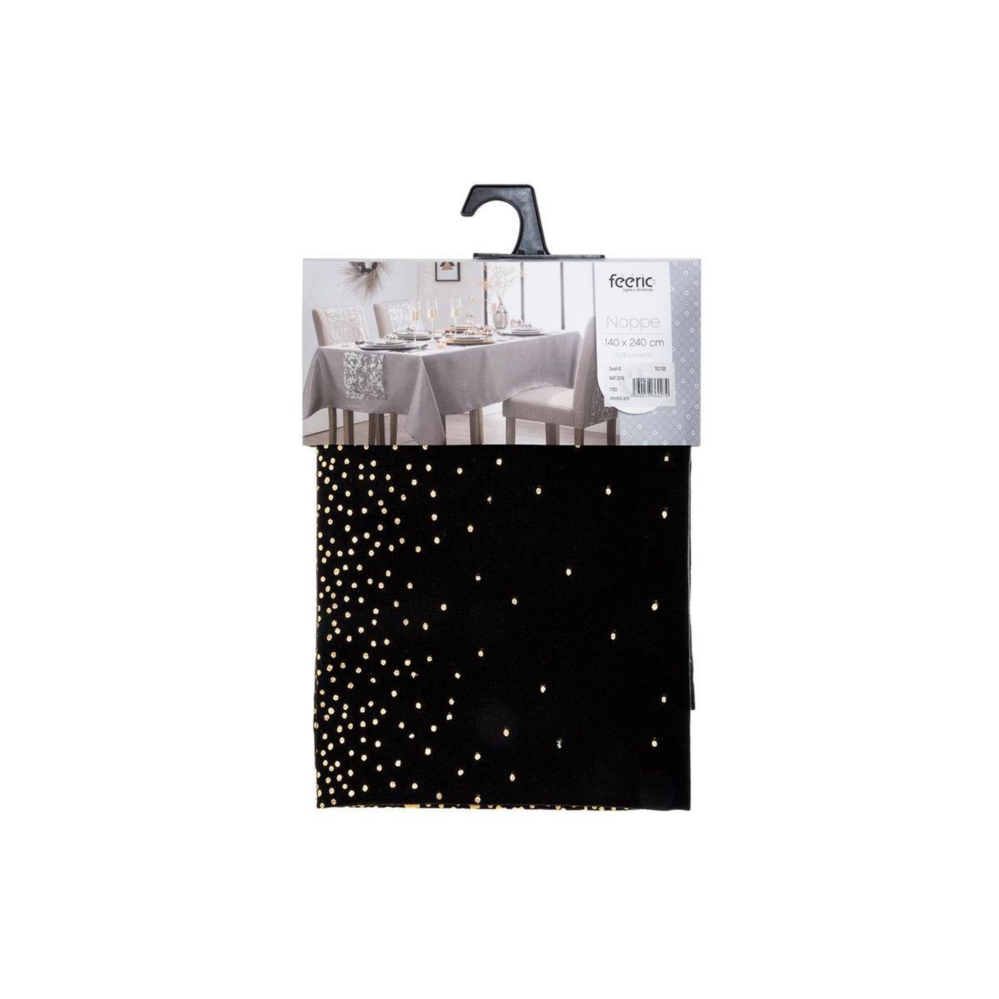 Voir la diapositive 4 : FEERIC LIGHT & CHRISTMAS Nappe imprimée léopard  colorama  140x240cm noir & or