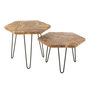 Voir la diapositive 1 : Paris Prix Lot de 2 Tables d'Appoint en Teck  Hexa  58cm Naturel