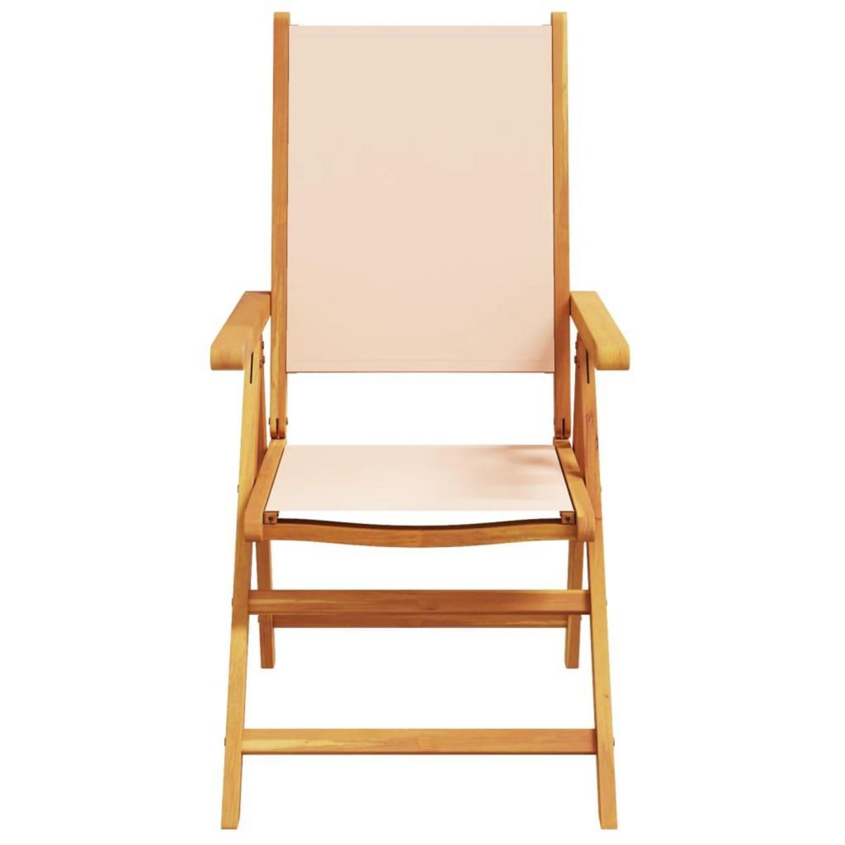 VIDAXL Chaises de jardin lot de 2 beige bois d'acacia massif et tissu