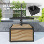Voir la diapositive 5 : OUTSUNNY Pied de parasol design table basse d'appoint - plateau, étagère, roulettes - HDPE effet bois noir