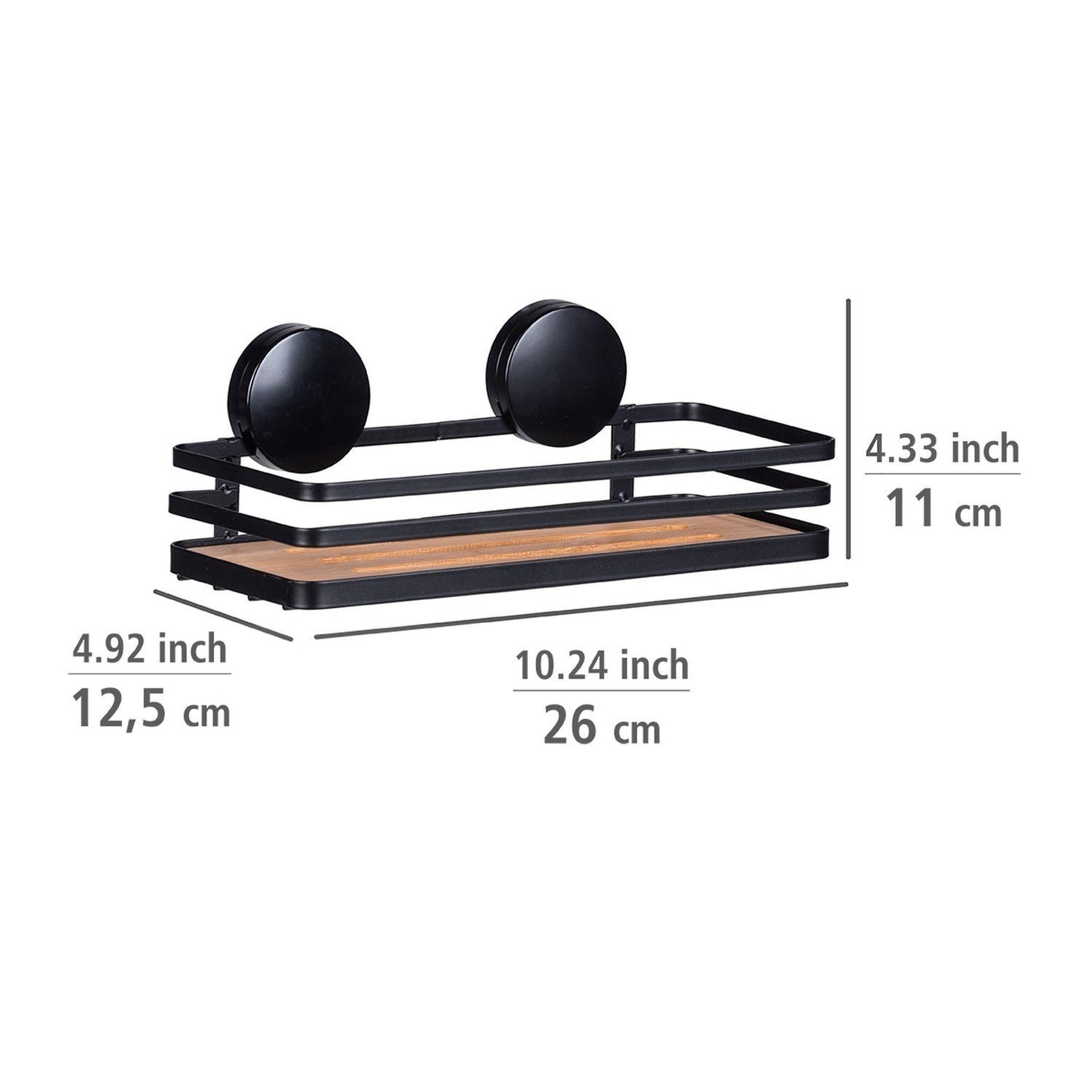 Voir la diapositive 2 : Wenko Support mural static-loc collection alba pour salle de bain - noir et bois