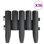 Voir la diapositive 2 : VIDAXL Bordures de pelouse 36 pcs Anthracite 10 m PP