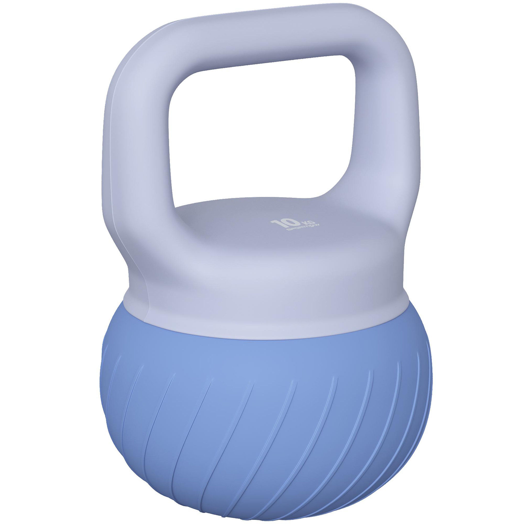 HOMCOM Kettlebell  10 kg - poignée ergonomique antidérapante - revêtement souple - bleu