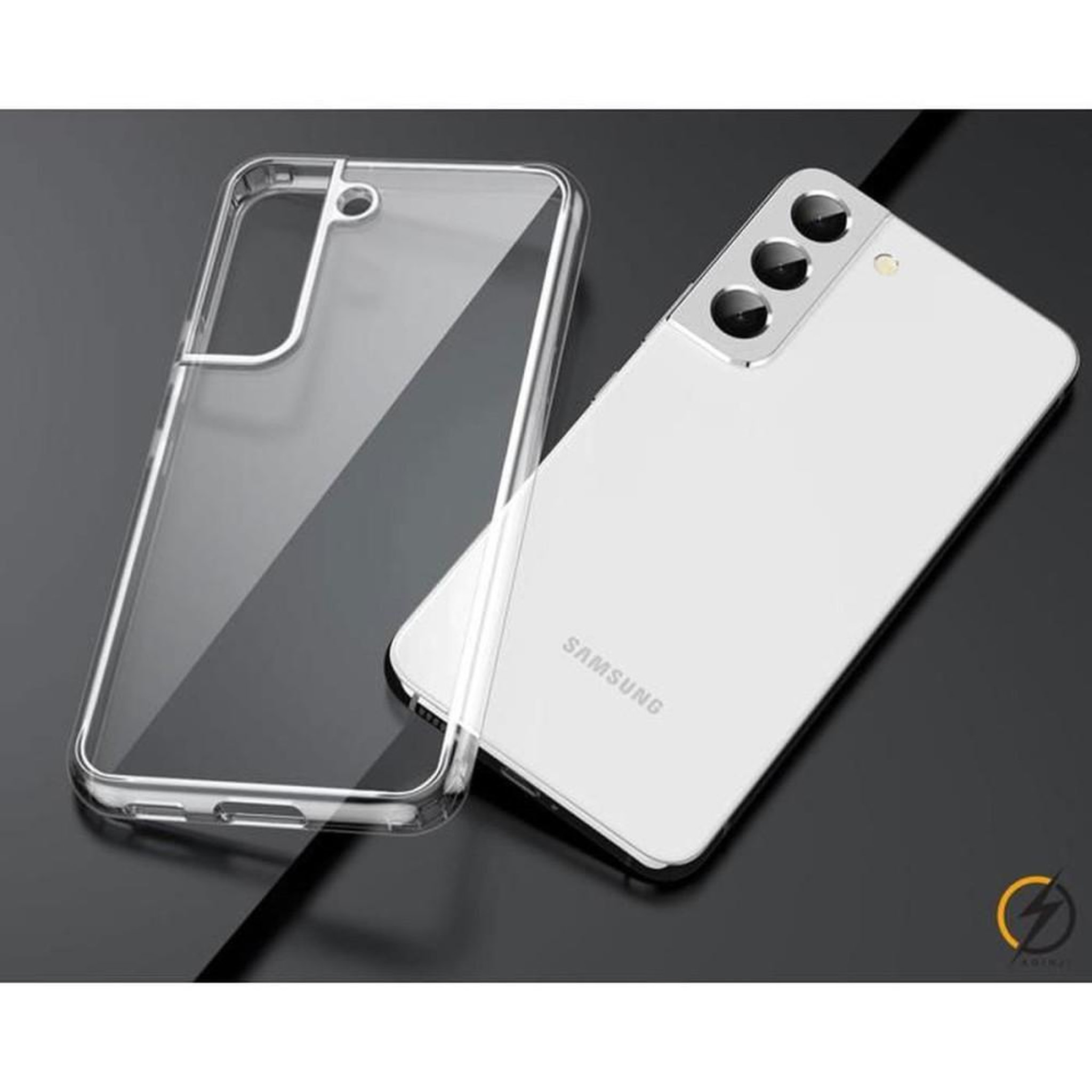 Voir la diapositive 3 : Coque de téléphone transparente anti-chocs en TPU pour Samsung Galaxy S22 5G 6,1 pouces, bords relevés et découpes précises pour haut-parleur, caméra et ports