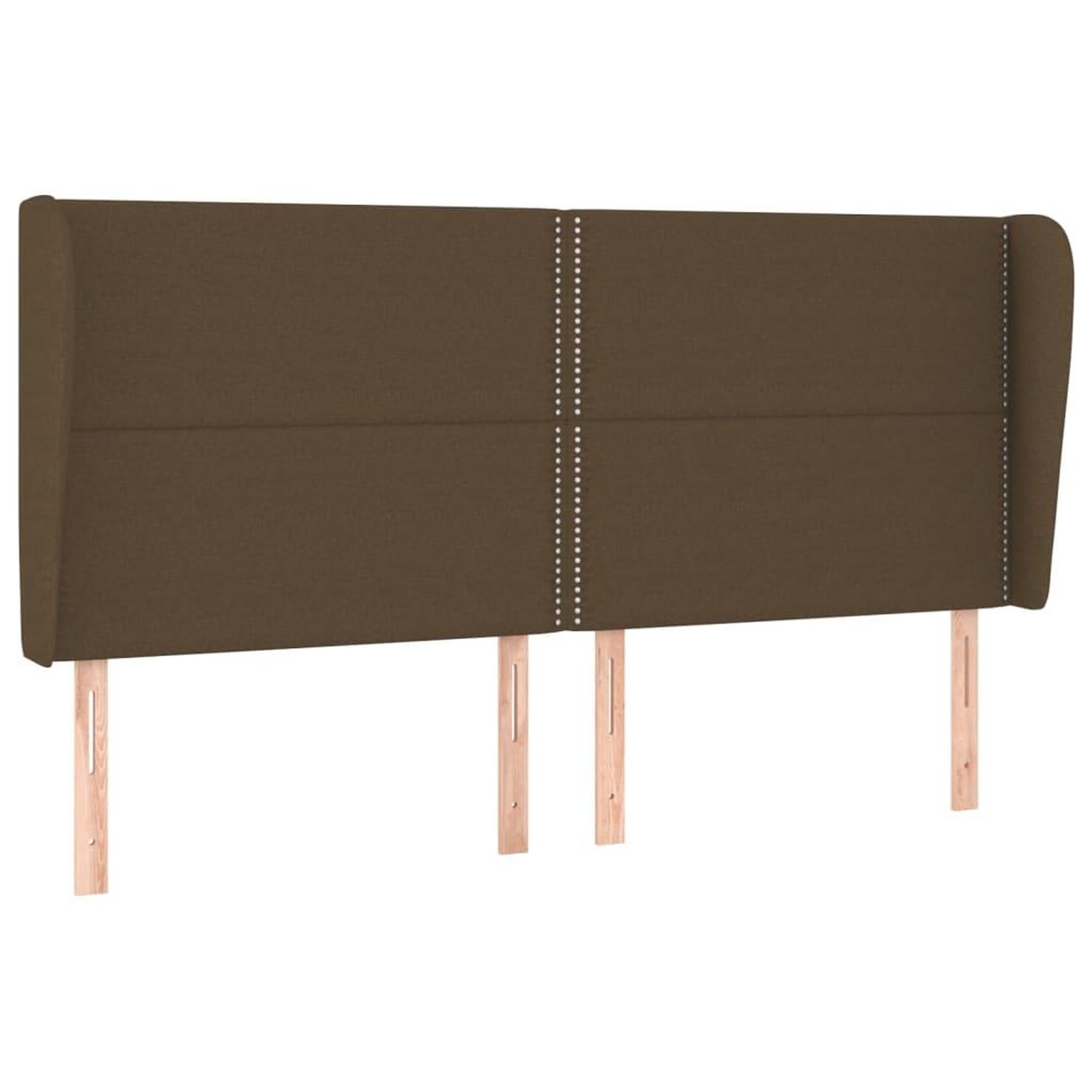 Voir la diapositive 2 : VIDAXL Tete de lit avec oreilles Marron fonce 203x23x118/128 cm Tissu