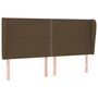 Voir la diapositive 2 : VIDAXL Tete de lit avec oreilles Marron fonce 203x23x118/128 cm Tissu