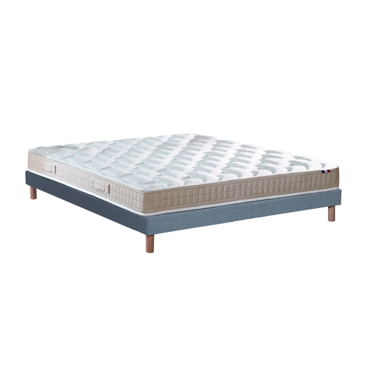 IDLITERIE Ensemble Matelas 100% latex 5 zones ORIGINEL + Sommier - Spécial Dos Sensible - Fabriqué en France